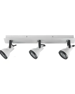 Candeeiro De Teto Metal Preto E Branco 3 Luzes Baro