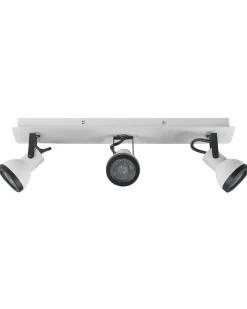 Candeeiro De Teto Metal Preto E Branco 3 Luzes Baro