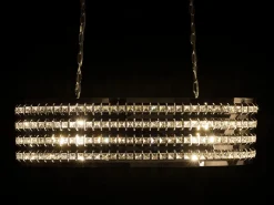 Candeeiro De Teto Metal Prateado E Cristal Cavone