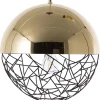 Candeeiro De Teto Metalico Dourado E Preto Padma