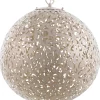 Candeeiro De Teto Metalico Cor Creme Dourado Mures