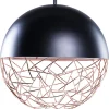 Candeeiro De Teto Metalico Preto E Cor De Cobre Padma