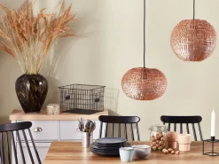 Candeeiro De Teto Oval Cor De Cobre Reine