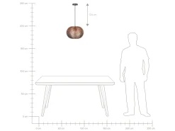 Candeeiro De Teto Oval Cor De Cobre Reine