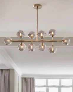 Candeeiro De Teto Para 10 Lampadas Prateado Ramis