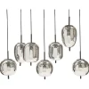 Candeeiro De Teto Para 7 Lampadas Em Vidro Prateado Tarlo