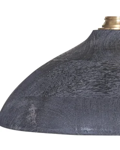 Candeeiro De Teto Para 2 Lampadas Em Madeira Preta Cheyyar