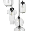 Candeeiro De Teto Para 6 Lampadas Em Vidro Transparente Bemboka