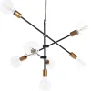 Candeeiro De Teto Para 7 Lampadas Preto E Dourado Cremera