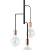 Candeeiro De Teto Para 3 Lampadas Preto Bogna