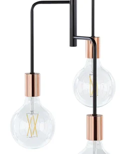 Candeeiro De Teto Para 3 Lampadas Preto Bogna