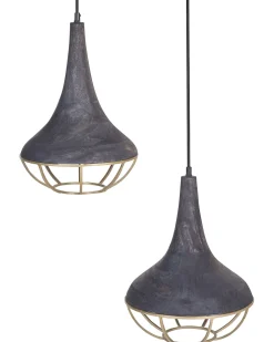 Candeeiro De Teto Para 2 Lampadas Em Madeira Preta Bagmati