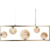 Candeeiro De Teto Para 5 Lampadas Em Metal Cor De Bronze Geehi