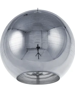 Candeeiro De Teto Prateado Abajur De Vidro Asaro