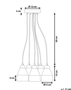 Candeeiro De Teto Preto Com 6 Unidades Cestos
