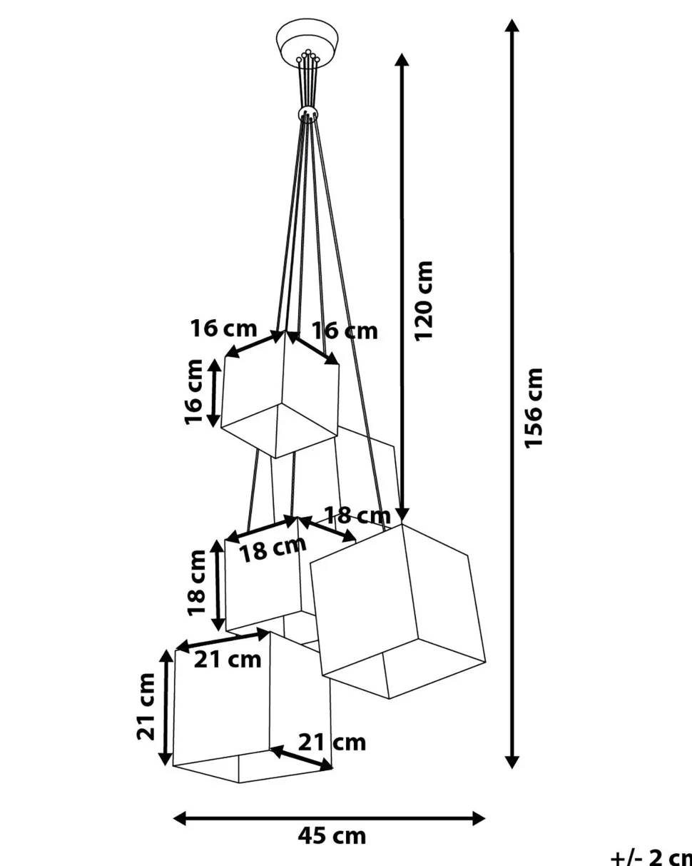 Candeeiro De Teto Preto Com 5 Abajures Em Forma De Cubo Mesta