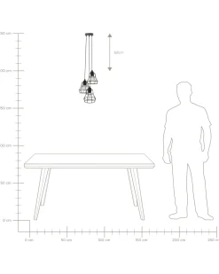 Candeeiro De Teto Preto Com 3 Unidades Pecwan
