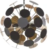 Candeeiro De Teto Preto E Dourado Para 4 Lampadas Maritsa