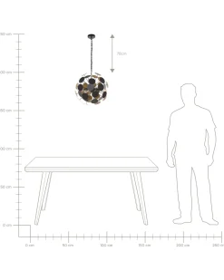 Candeeiro De Teto Preto E Dourado Para 4 Lampadas Maritsa