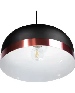 Candeeiro De Teto Preto E Cor De Cobre Parina