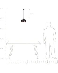 Candeeiro De Teto Preto E Cor De Cobre Parina
