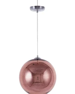 Candeeiro De Teto Rosa Dourado Abajur De Vidro Asaro