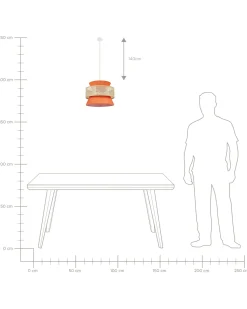 Candeeiro De Teto Suspenso Em Rattan Vermelho E Natural 167 Cm Luyano