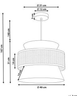 Candeeiro De Teto Suspenso Em Rattan Vermelho E Natural 167 Cm Luyano