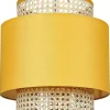 Candeeiro De Teto Suspenso Em Rattan Amarelo Natural 174 Cm Boeri