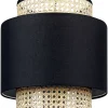 Candeeiro De Teto Suspenso Em Rattan Preto Natural 186 Cm Boeri