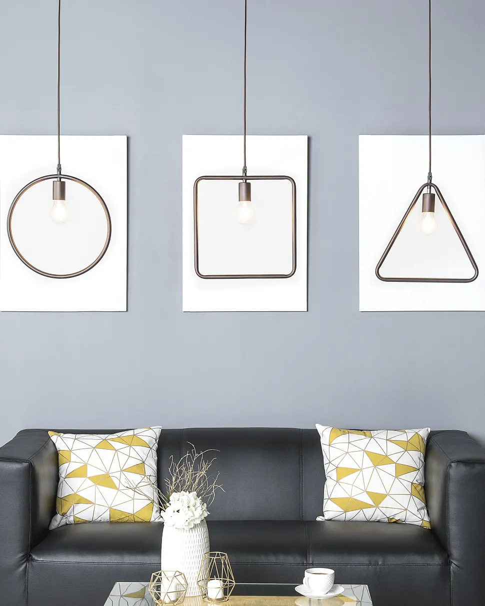 Candeeiro De Teto Triangular De Metal Castanho Juruena