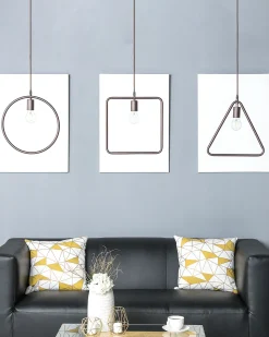 Candeeiro De Teto Triangular De Metal Castanho Juruena