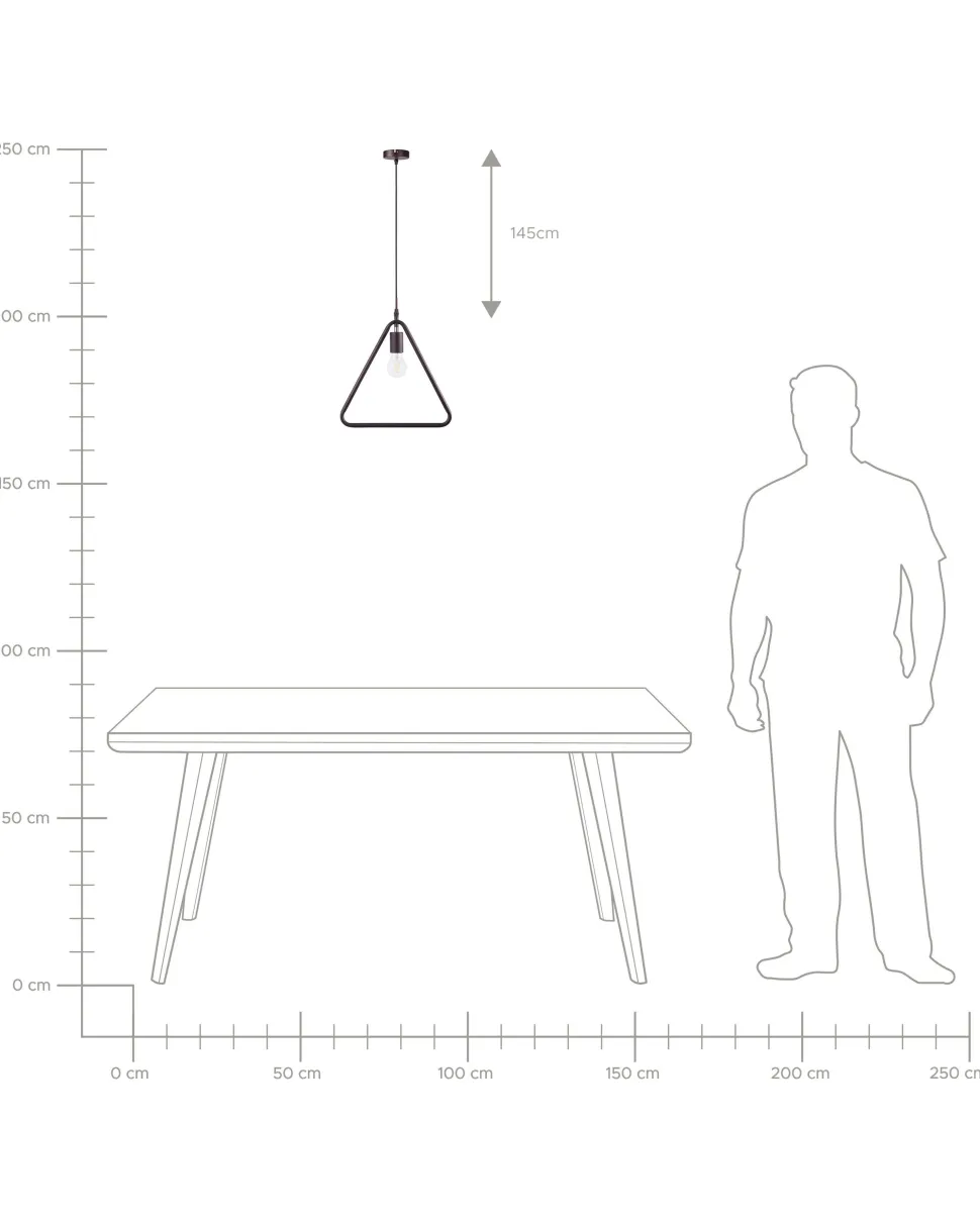Candeeiro De Teto Triangular De Metal Castanho Juruena