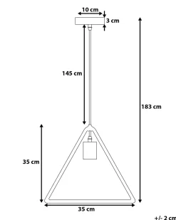 Candeeiro De Teto Triangular De Metal Castanho Juruena