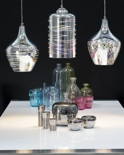 Candeeiro De Teto Vidro Fumado Multicolor Soana