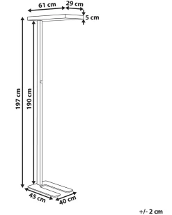 Candeeiro Led De Pe Em Metal Preto 197 Cm Taurus