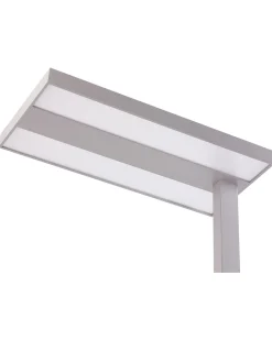 Candeeiro Led De Pe Em Metal Prateado 197 Cm Taurus