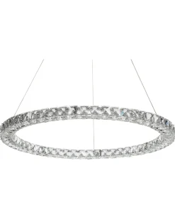 Candeeiro Led Em Cristal E Metal Prateado Magat