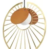Candeeiro Suspenso Em Metal Dourado E Castanho Claro Bargo
