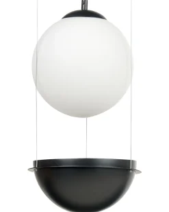 Candeeiro Suspenso Em Vidro Preto Tobins