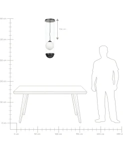 Candeeiro Suspenso Em Vidro Preto Tobins