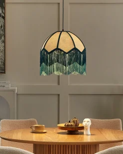 Candeeiro Suspenso Natural E Azul Milagro