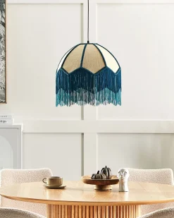 Candeeiro Suspenso Natural E Azul Milagro