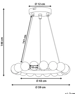 Candeeiro Suspenso Para 18 Lampadas Em Metal Dourado Georges