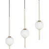 Candeeiro Suspenso Para 3 Lampadas Led Em Metal Dourado Shannon