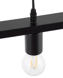 Candeeiro Suspenso Para 5 Lampadas Em Metal Preto Bayas