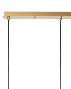 Candeeiro Suspenso Para 3 Lampadas Em Metal Dourado Nattai