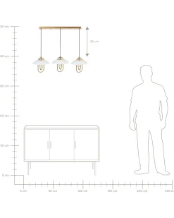 Candeeiro Suspenso Para 3 Lampadas Em Metal Dourado Nattai