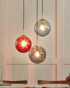 Candeeiro Suspenso Para 3 Lampadas Em Vidro Multicolor Kangaroo