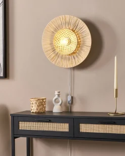 Candeiro De Parede Em Papel Natural 40 Cm Yaapi